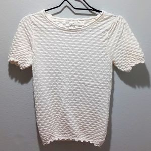 White, short sleeve sweater